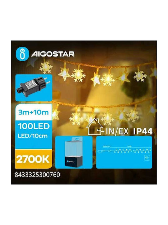 100 Lights LED 13m. Warm White in String 1pcs