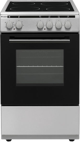 Robin Κουζίνα 55lt με Κεραμικές Εστίες Π50εκ. Inox