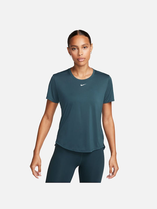 Nike W Nk One Df Ss Std Women's Athletic Blouse Short Sleeve Blue