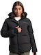 Superdry W Women's Short Puffer Jacket for Winter with Hood Black.