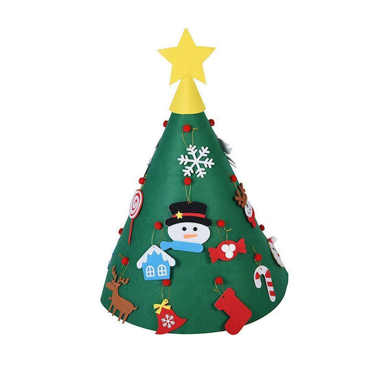 Christmas Decorative Fabric Tree 70cm Adorned Green