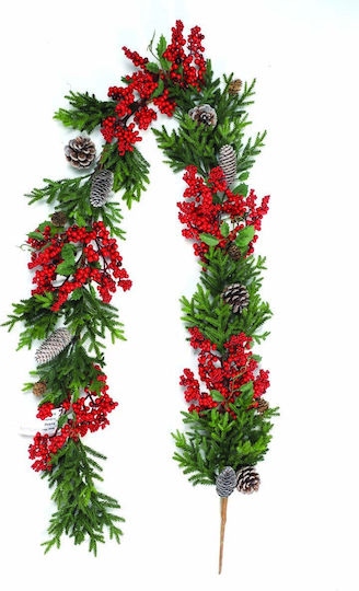 JK Home Decoration Weihnachtliche Girlande Berries Rot 1Stück