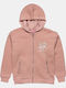 Kids Sweatshirt Cardigan Cotton with Hood Pink