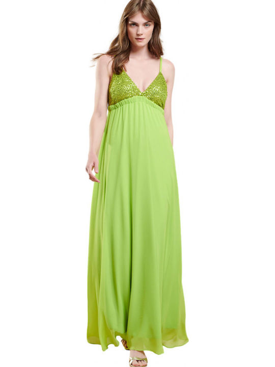 Summer Maxi Dress for Wedding and Christening Green