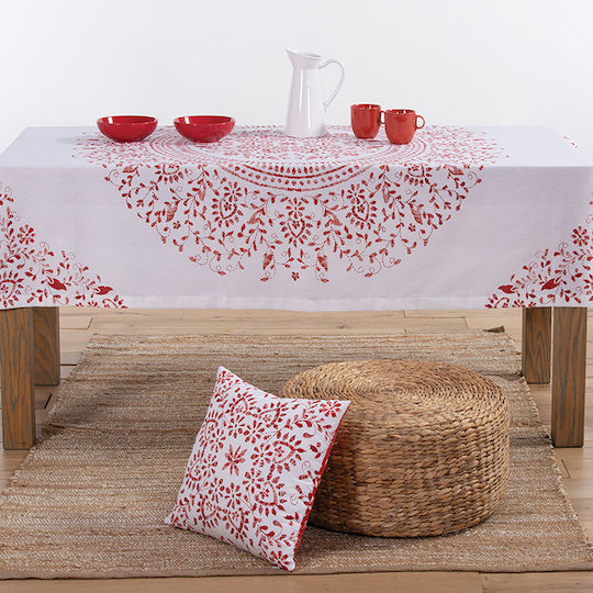 Nef-Nef Homeware Χριστουγεννιάτικο Τραπεζομάντηλο Υφασμάτινο Λευκό 180x140εκ.