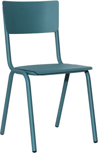 Outdoor Chair Metallic School Petrol Blue 49x44x85cm