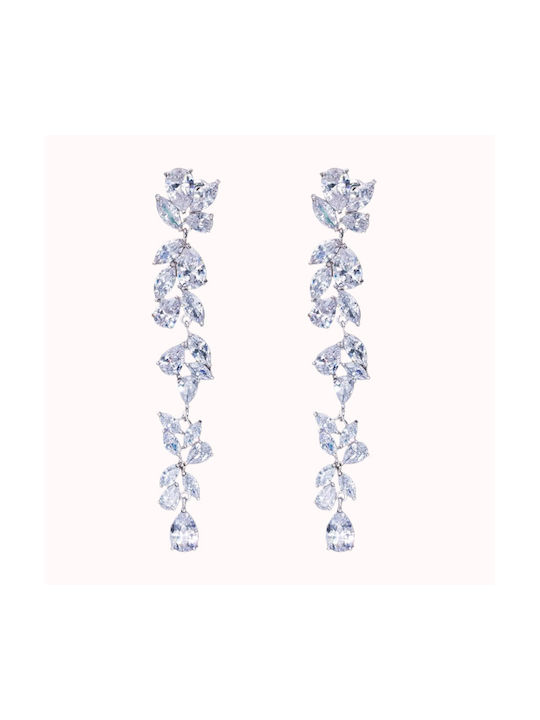 Naya Jewelry Einzelner Ohrring Hängend aus Stahl mit Steinen