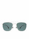 Mykita Unisex Sunglasses with Silver Metal Frame and Green Polarized Mirror Lens