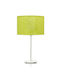 Veis Fabric Table Lamp for Socket E27 with Green Shade and White Base