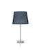 Veis Metal Table Lamp for Socket E14 with Gray Shade and Silver Base