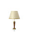 Veis Wood Table Lamp for Socket E27 with Beige Shade and Brown Base