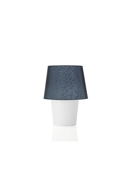 Veis Glass Table Lamp for Socket E14 with Gray Shade and White Base