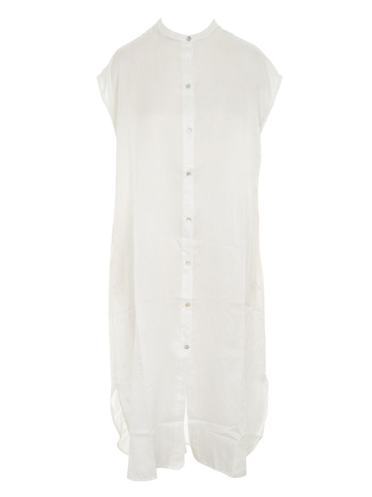 Langärmelig Damen Hemd White.