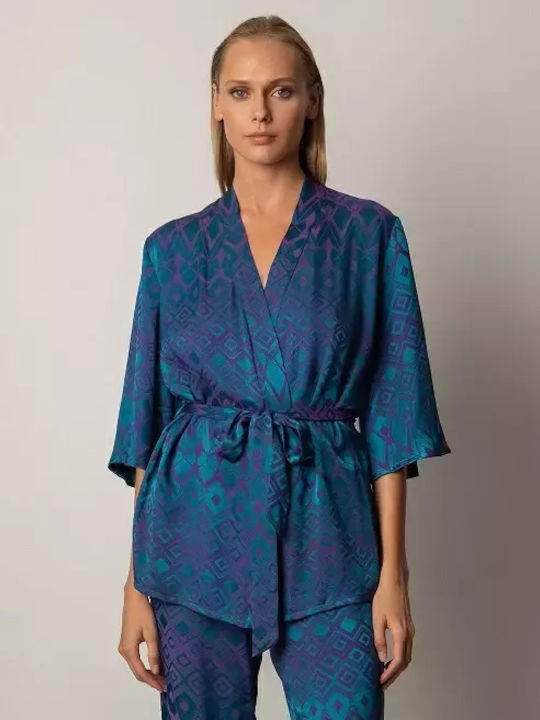 Desiree Short Women's Kimono Blue