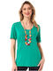 Anna Raxevsky Women's Blouse Short Sleeve green (prásini)