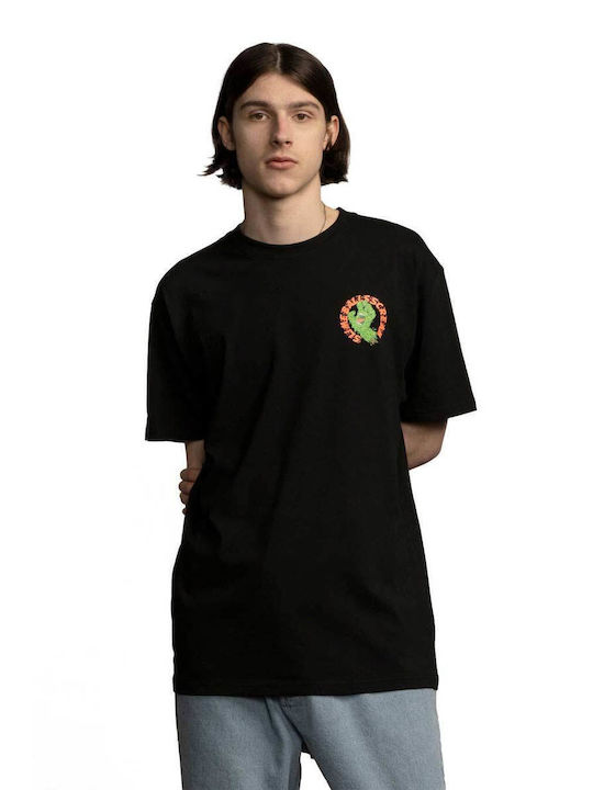 Santa Cruz Hand T-shirt Bărbătesc cu Mânecă Scurtă Negru