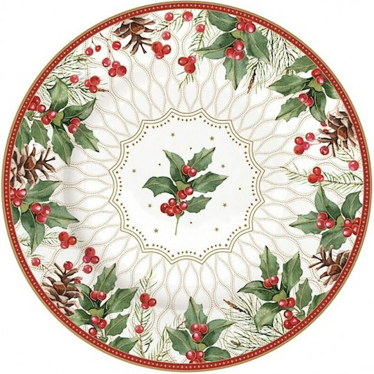 Easy-Life Weihnachtlich Platte Porzellan Rot D19cm.