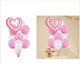 Set of 11 Balloons Foil Pink Valentine's Day Hearts White and Pink