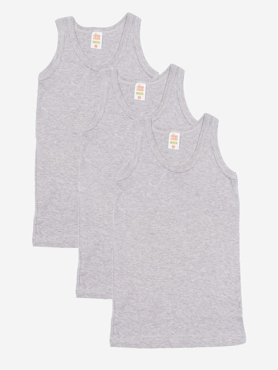 Nina Club Kids Tank Tops Set Sleeveless Grey 3pcs