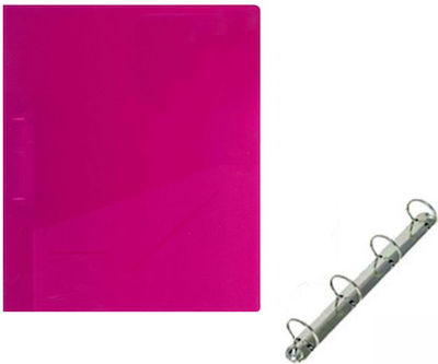 Groovy Clipboard with 4 Rings for Paper A4 Fuchsia 1pcs