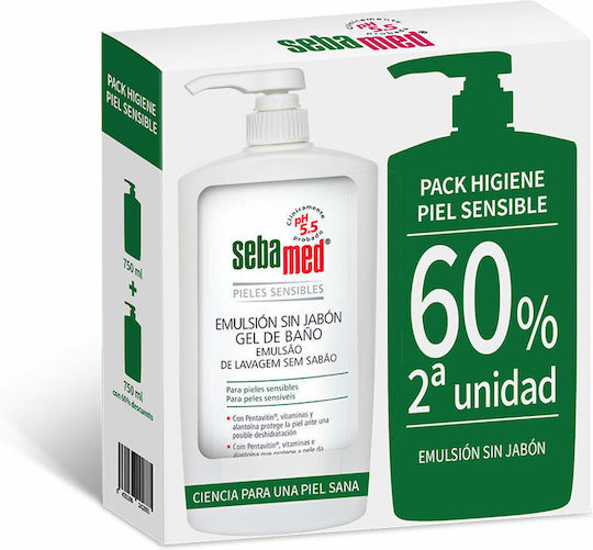 Sebamed Душ Гел с Ницинамѝд Без Сапун за Блясък 2x750ml
