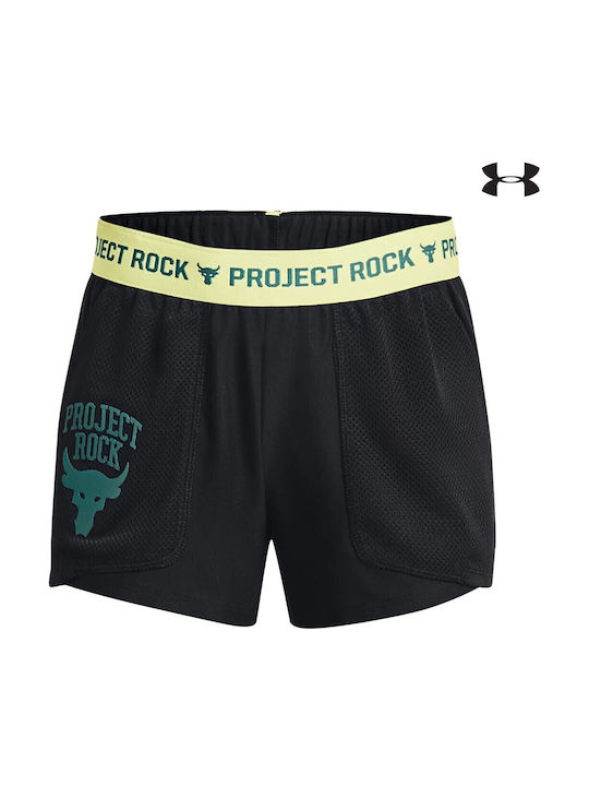 Детски шорт/бермуда Спортен Текстил Project Rock Play Up Черен
