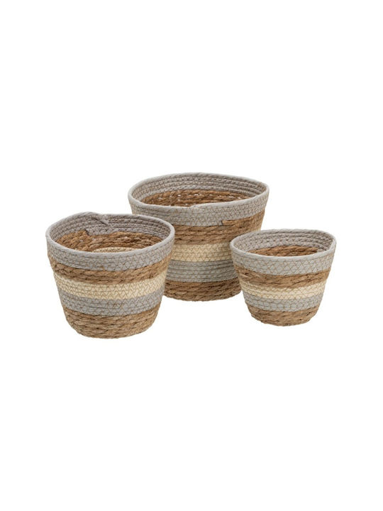 Wicker Decorative Baskets Set 3pcs BigBuy