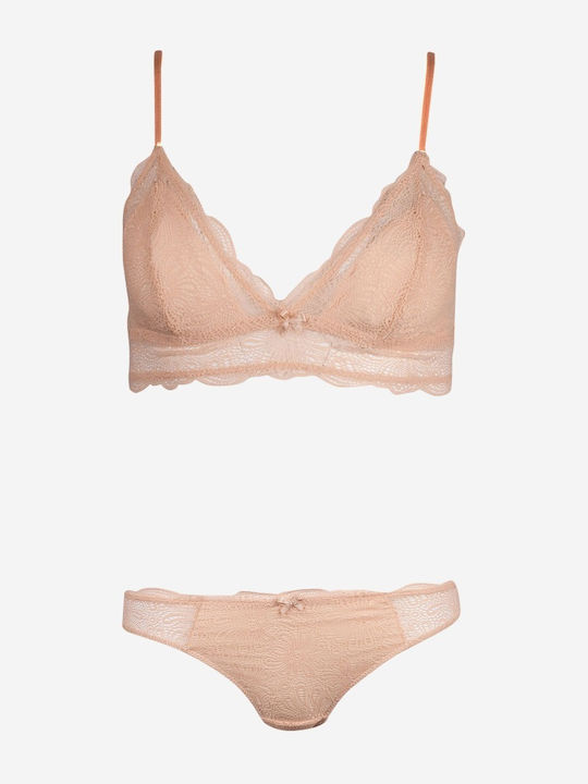Norddiva Lace Underwear Set with Bralette & Bra...
