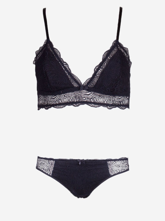 Norddiva Lace Underwear Set with Bralette & Bra...