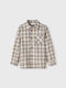 Kids Checked Shirt Long Sleeve Beige