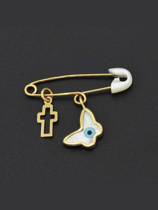 Child Safety Pin made of Gold 14K