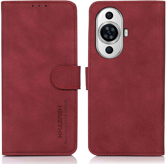 Khazneh Litchi Skin Texture Back Cover Leather Magnetic Red (Huawei Nova 11 Pro)