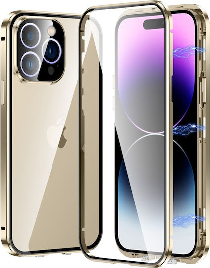 Mad Mask 360 Full Cover Μεταλλικό Μαγνητικό Χρυσό (iPhone 15 Pro)
