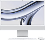 Apple iMac 24" 2023 (M3-8-ядрен/8ГБ/256ГБ SSD/8-ядрен графичен процесор/macOS) Silver GR