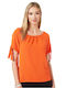 Anna Raxevsky Women's Blouse with 3/4 Sleeve orange