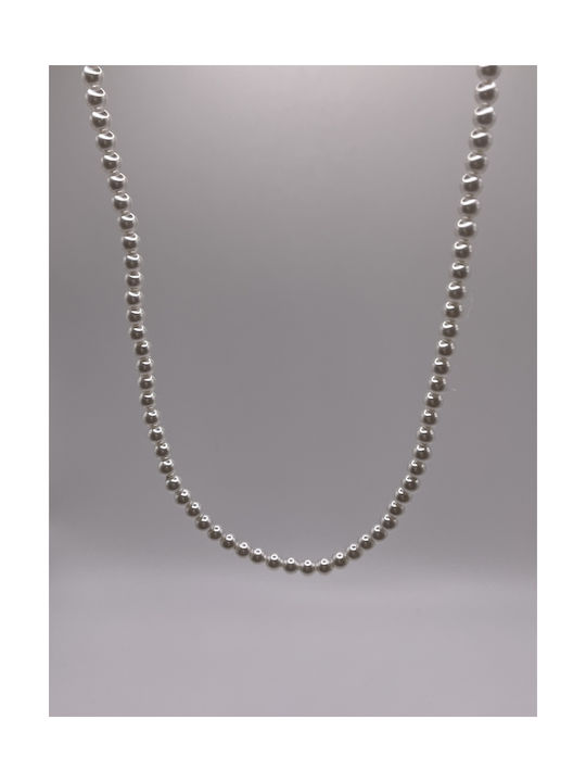 Necklace from Steel with Pearls