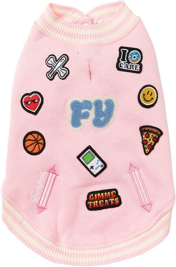 Fuzzyard Letterman Кучешки палта Розов Medium с дължина на гръбчето 40 см.