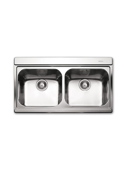 Apell Iris Drop-In Sink Inox Satin W89.7xD51cm Silver