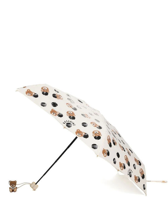 Moschino Regenschirm Kompakt Weiß
