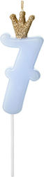 PartyDeco Geburtstagskerze Nummer "7" in Blau F...