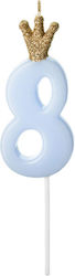 PartyDeco Geburtstagskerze Nummer "8" in Blau F...