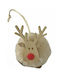 Ornament suspendat Ren Din material textil Bej 7x7buc