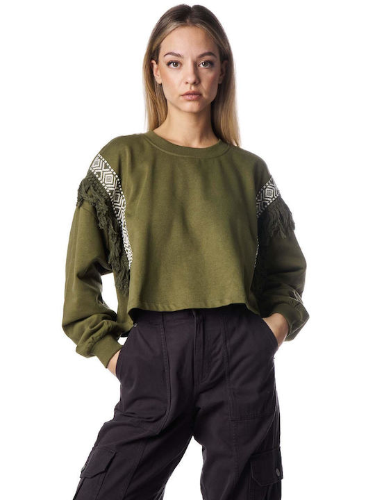 Only Women's Cropped Sweatshirt Green