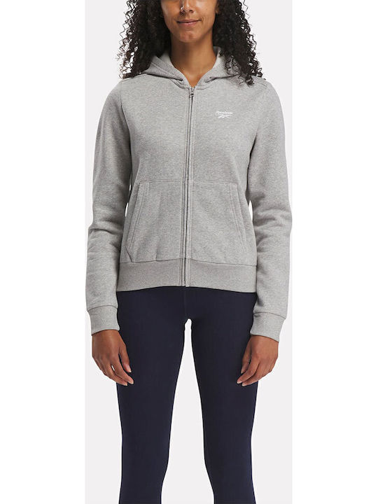 Identity Small Logo Γυναικεία Ζακέτα Φούτερ με Κουκούλα Medium grey hea