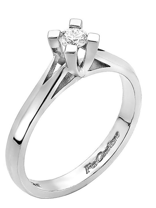 Fa Cad'oro Einzelstein aus Weißgold 18K mit Diamant