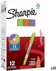 Sharpie Ακρυλικοί Μαρκαδόροι 0.9mm Μωβ Πορτοκαλί Πράσινο 12τμχ