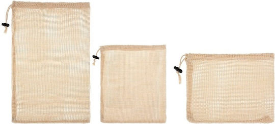 Secret de Gourmet Stoff Aufbewahrungshülle für Taschen in Beige Farbe 3Stück