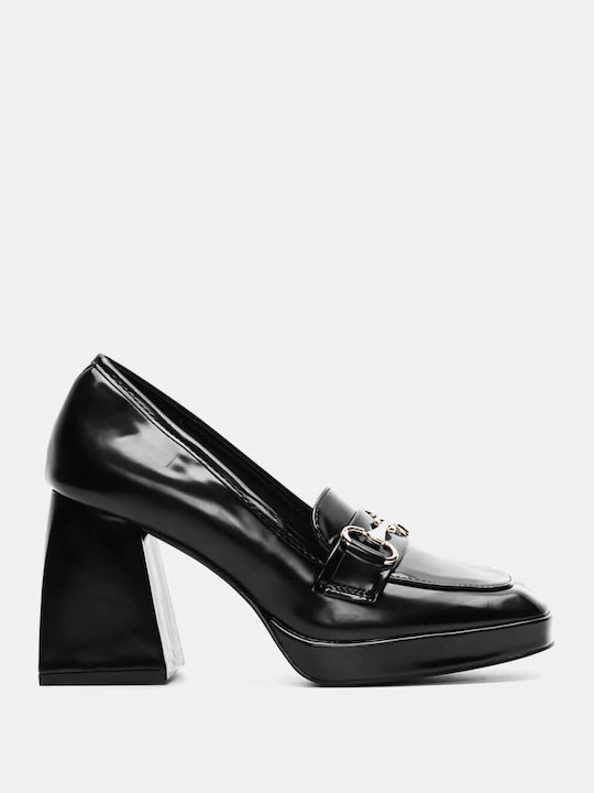 Luigi Synthetic Leather Pointed Toe Black Low Heels