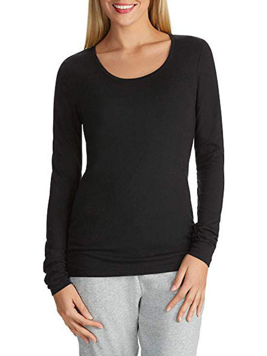 Fashion Factory Bluza termica pentru femei cu maneci lungi Negru