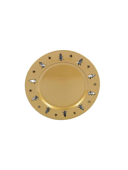 Due esse Christmas Platter Gold L33xW33xD2cm 1pcs